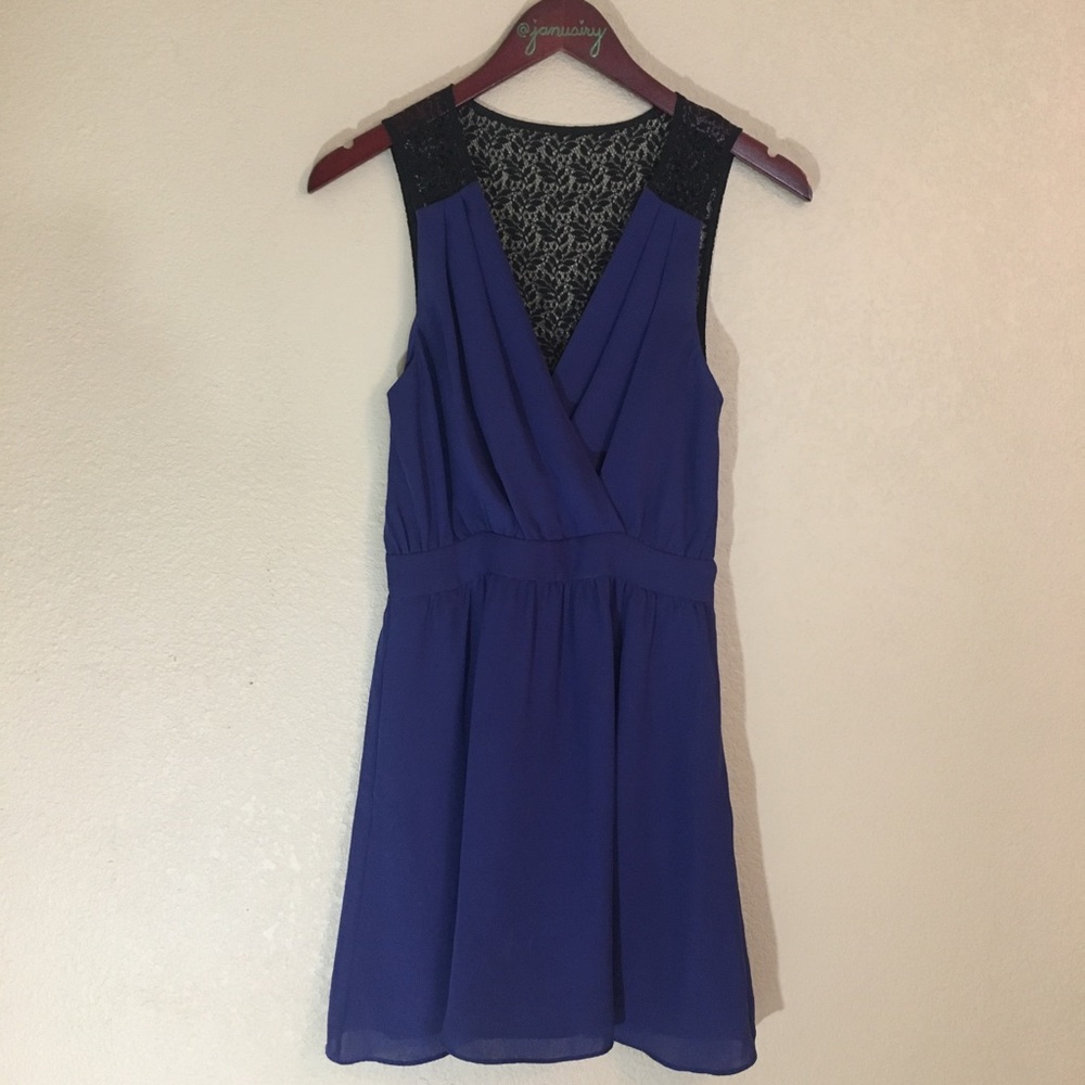 Bcbg generation royal blue and black lace dress 2